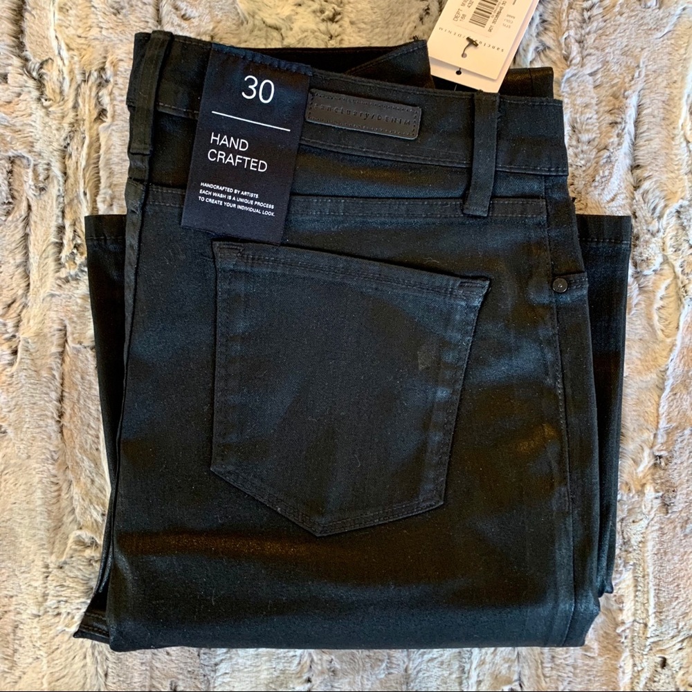 Black snake coated Sanctuary flare leg jeans - Picture 2 of 9